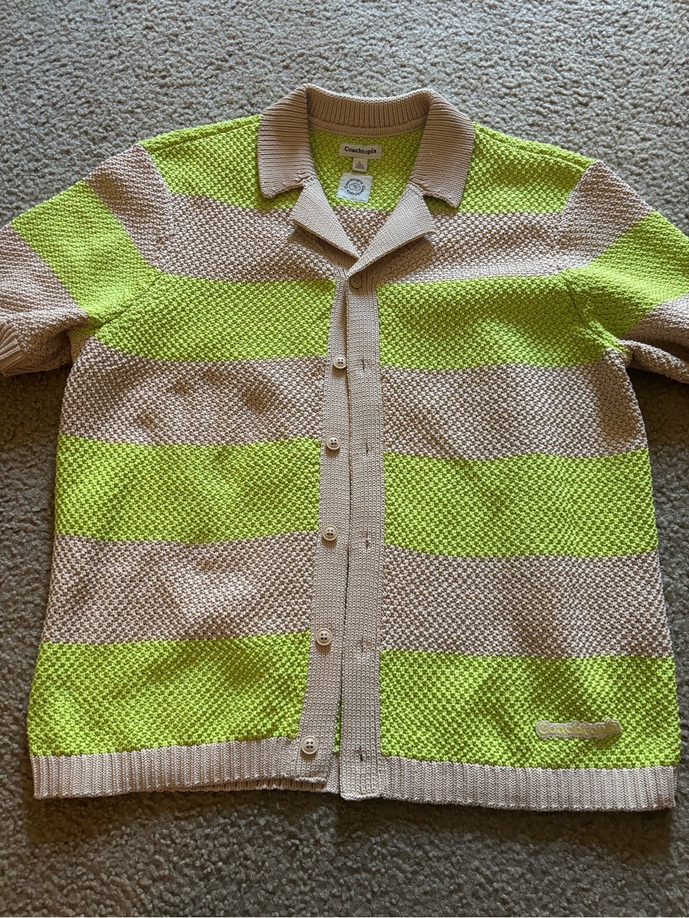 Coachtopia Crochet Button Up Shirt Unisex Size Large